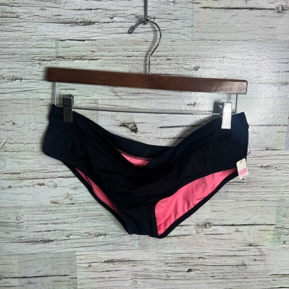 PINK Victoria's Secret Black and Pink Bikini Swimwear - Picture 1 of 6